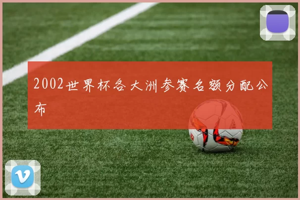 2002世界杯各大洲参赛名额分配公布